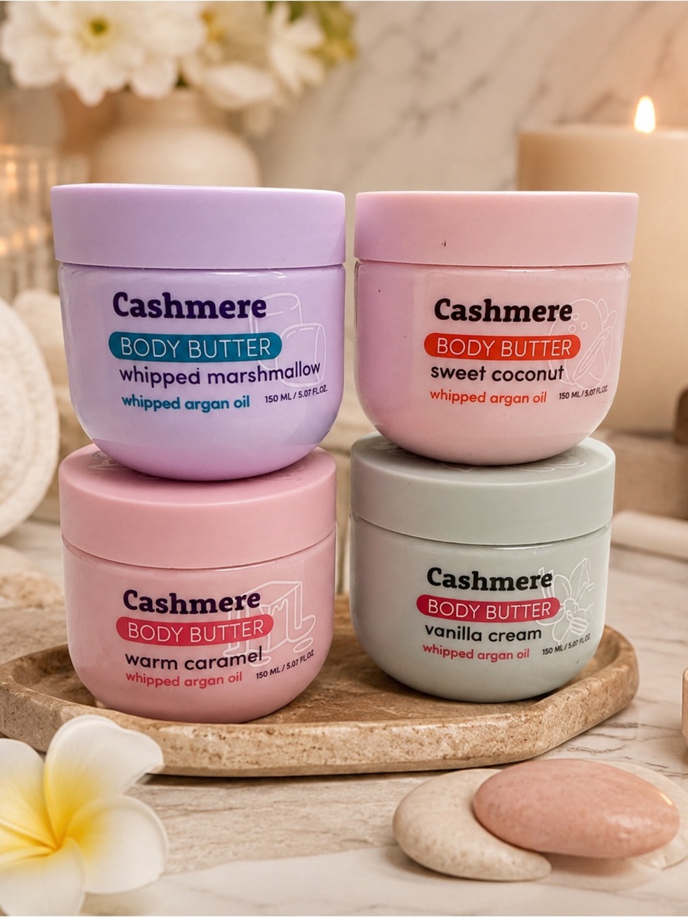 Cashmere Whipped Argan Oil Body Butter Set of 4 TikTok viral